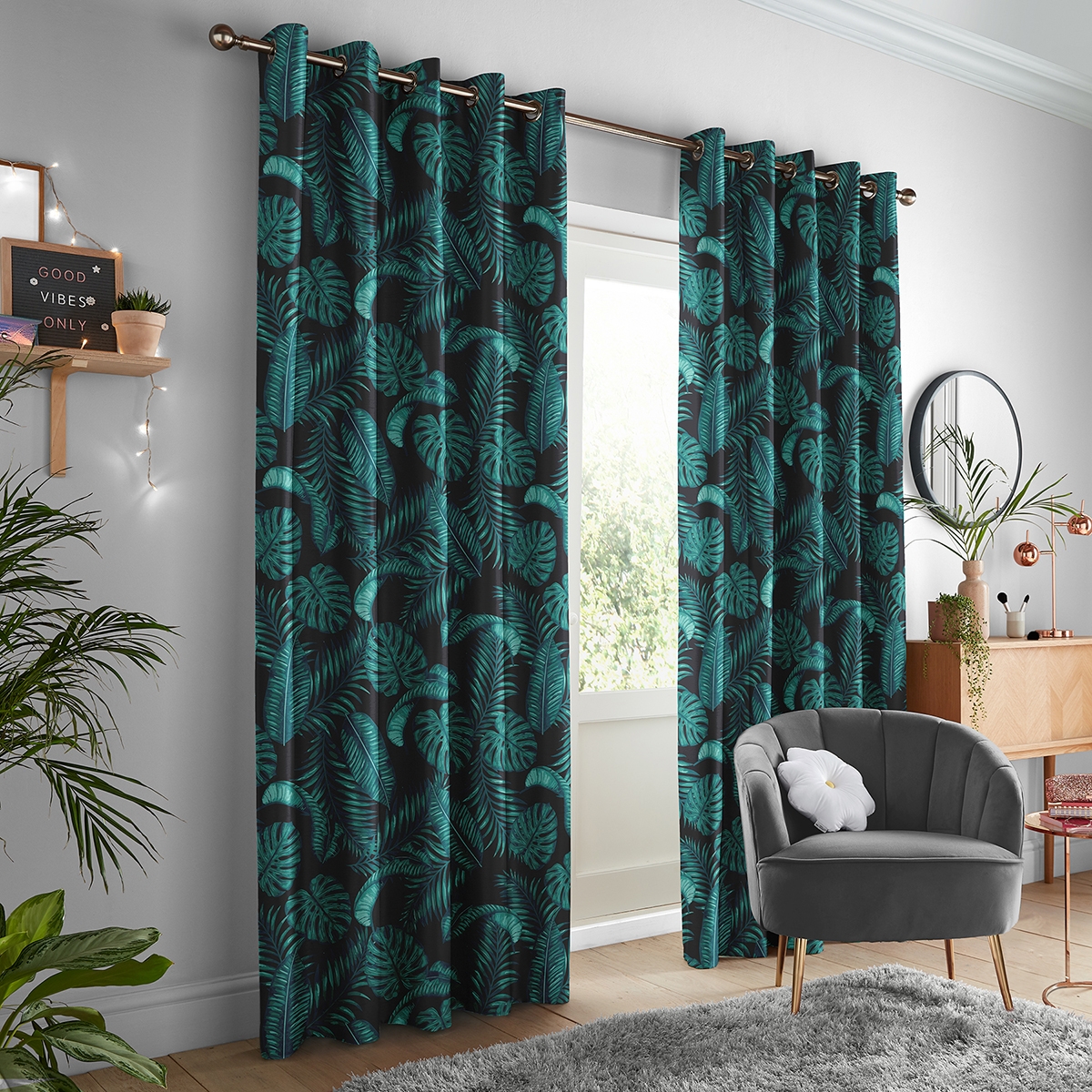 Product photograph of Skinny Dip Dominica Midnight Curtain from Choice Furniture Superstore.